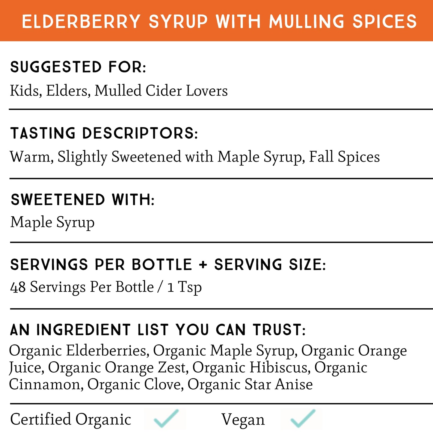 Dr. Appleseed's Organic Elderberry Syrup Max Strength 28,000mg – 8 Fl Oz (48 Day Supply)