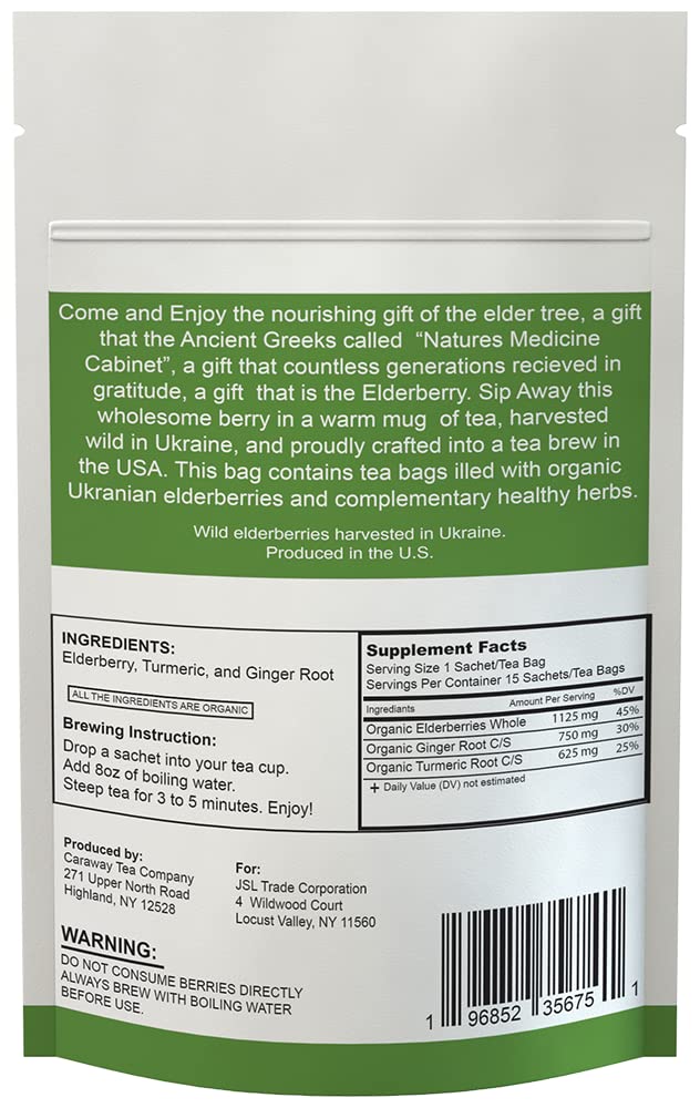 Elderberry Turmeric Ginger Tea Made in USA | Herbal Tea