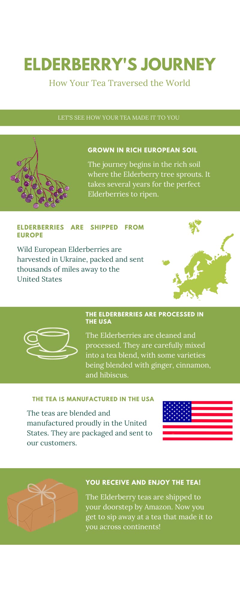 Elderberry Turmeric Ginger Tea Made in USA | Herbal Tea