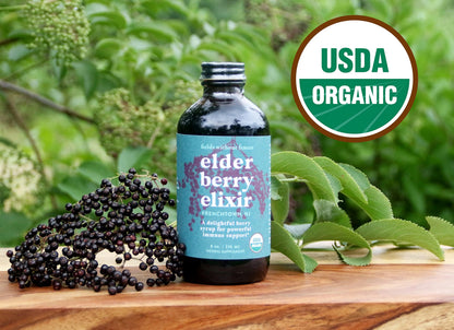 Fields Without Fences Elderberry Elixir – Immune Support for Adults & Kids | Organic, Farm-Fresh Elderberry Syrup | Made in the USA (4 oz)