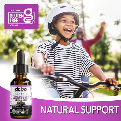 Elderberry Syrup Organic Liquid Drops – Sugar Free Immune Support for Adults & Kids (1 Fl Oz)