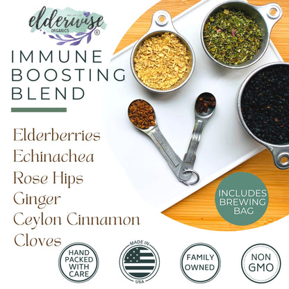 Elderwise Organic Elderberry Syrup Kit – DIY 32oz Syrup with Brewing Bag