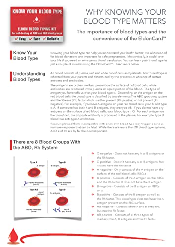 Eldoncard Inc Blood Type Test Kit – A, B, AB, O & RH- at Home