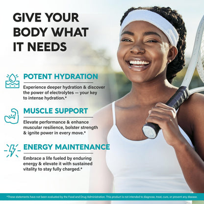 9-in-1 Electrolyte Tablets – Magnesium, Sodium, Potassium, D3 & B6, Kelp | Made in USA | 240 Tabs