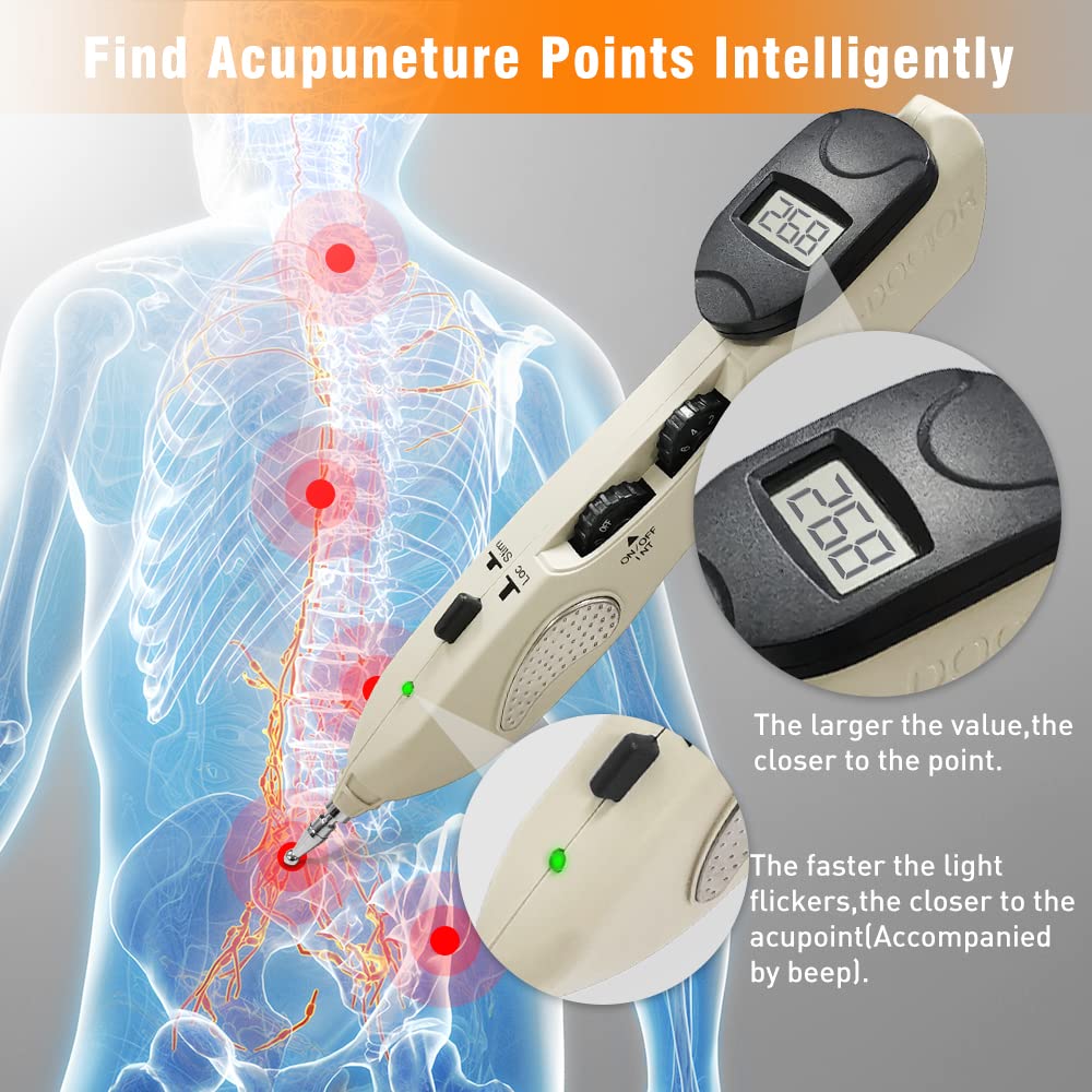 Electronic Acupuncture Pen – Pain Relief Therapy Meridian Pen with 3 Massage Heads | Rechargeable