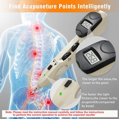 Electronic Acupuncture Pen – 3 Massage Heads, Rechargeable
