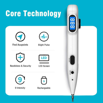 Electronic Acupuncture Pen - Rechargeable Acupressure Pen for Pain Relief
