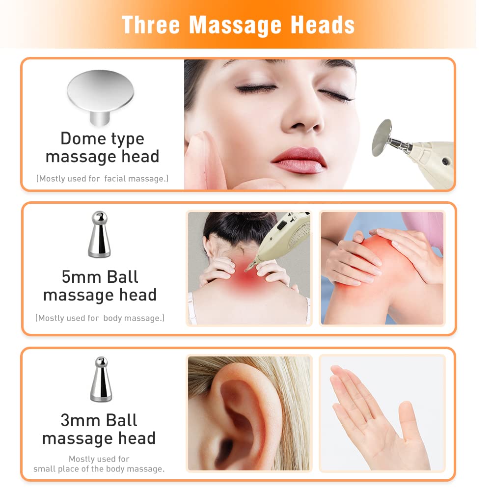 Electronic Acupuncture Pen – Pain Relief Therapy Meridian Pen with 3 Massage Heads | Rechargeable