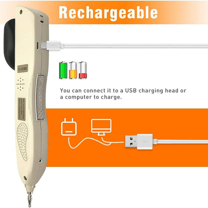 Electronic Acupuncture Pen – 3 Massage Heads, Rechargeable