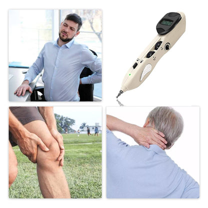 Electronic Acupuncture Pen – Pain Relief Therapy Meridian Pen with 3 Massage Heads | Rechargeable