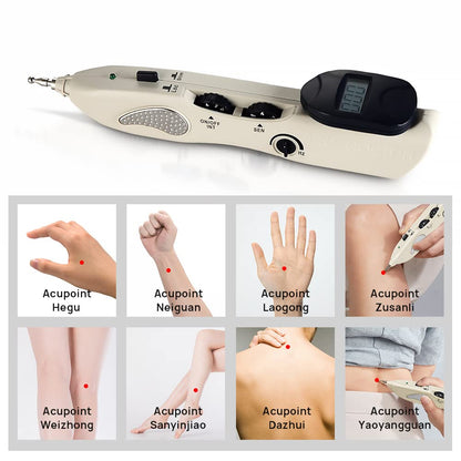 Electronic Acupuncture Pen – Pain Relief Therapy Meridian Pen with 3 Massage Heads | Rechargeable