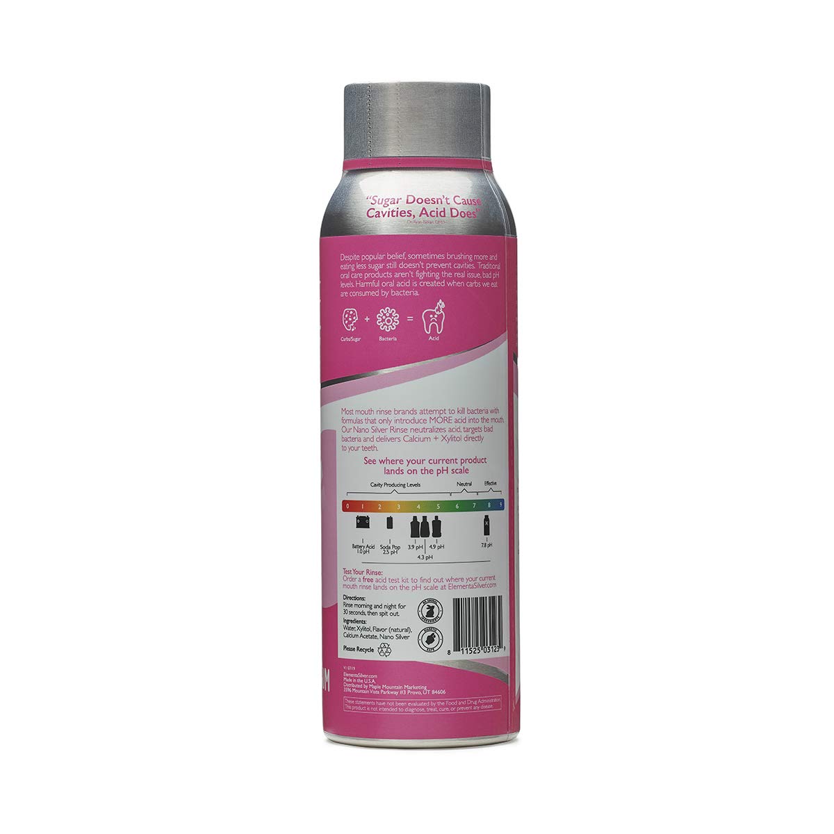 Elementa Essentials Kids Mouthwash Bubble Gum | Nano Silver, Fluoride & Alcohol Free 20 oz