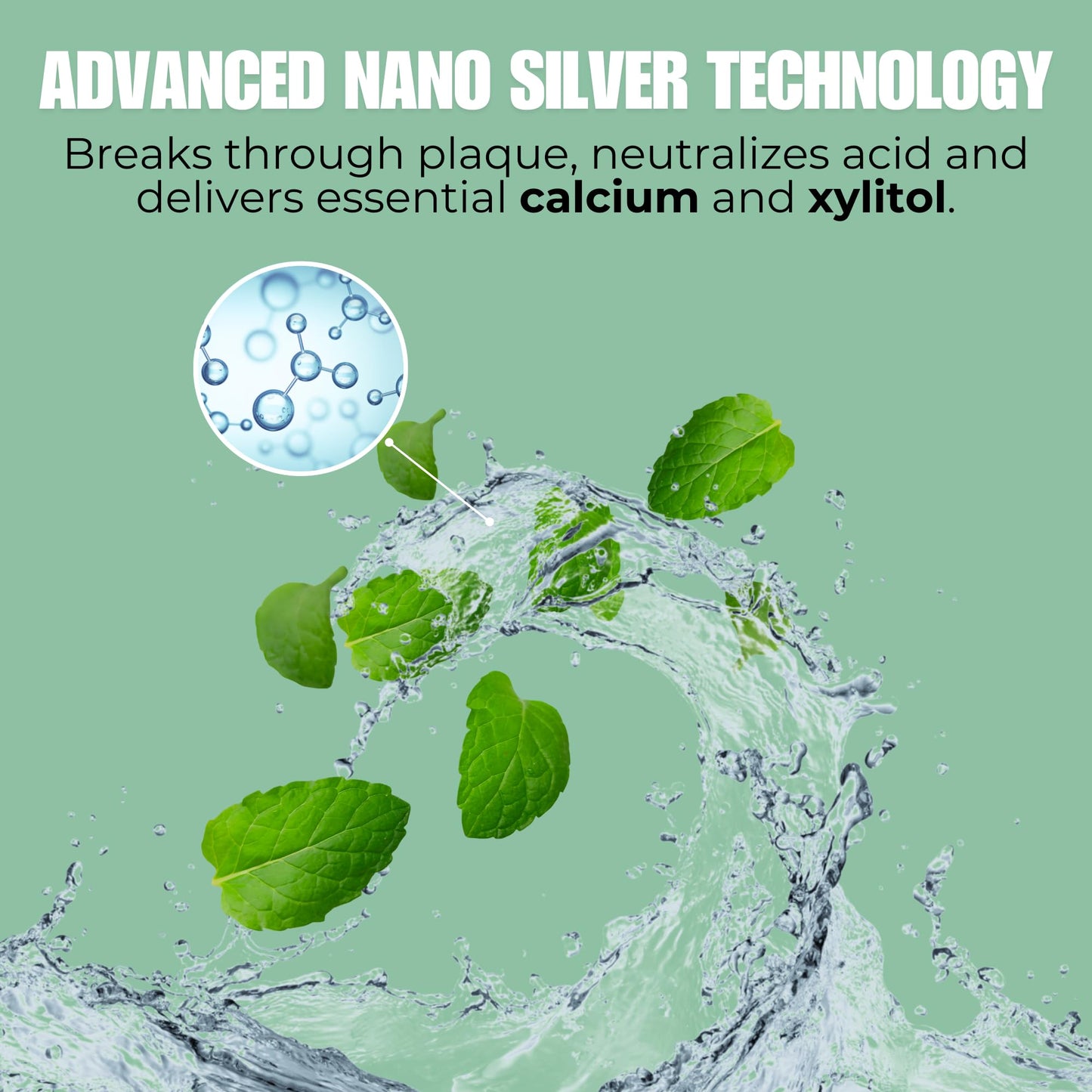 Elementa Silver Nano Silver Xylitol Mouth Wash Refill Pack - 40 oz | Dentist Formulated, Alcohol & Fluoride Free | Winter Mint