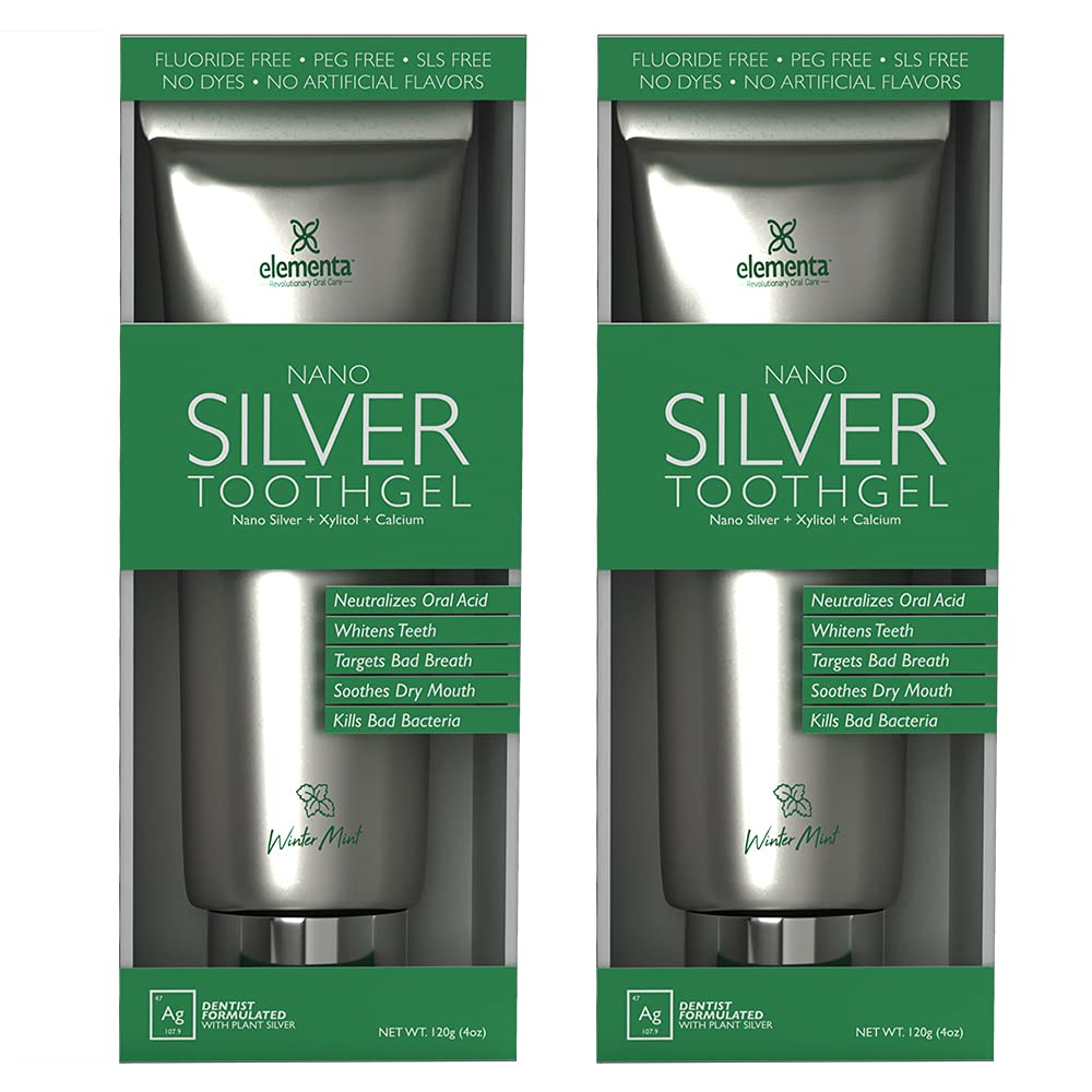 Elementa Silver Wintermint Tooth Gel (2 Pack) – Dentist Formulated Whitening & Remineralizing Gel