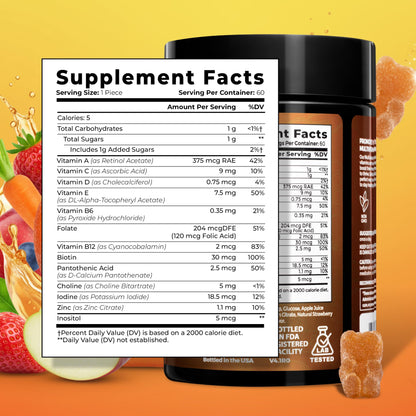 ELICORE Kids Multivitamin Gummies Strawberry – Immune & Growth Support | Non-GMO, Gluten-Free