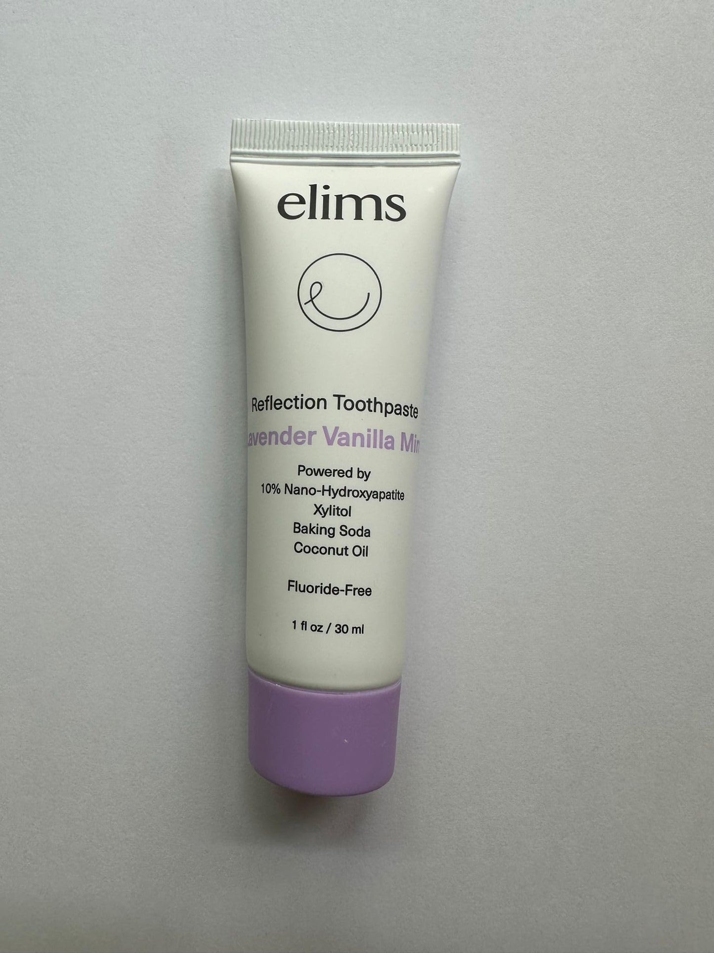ELIMS Nano Hydroxyapatite Toothpaste - Fluoride Free, Remineralizing Whitening, Lavender Vanilla Mint 1oz Travel Size