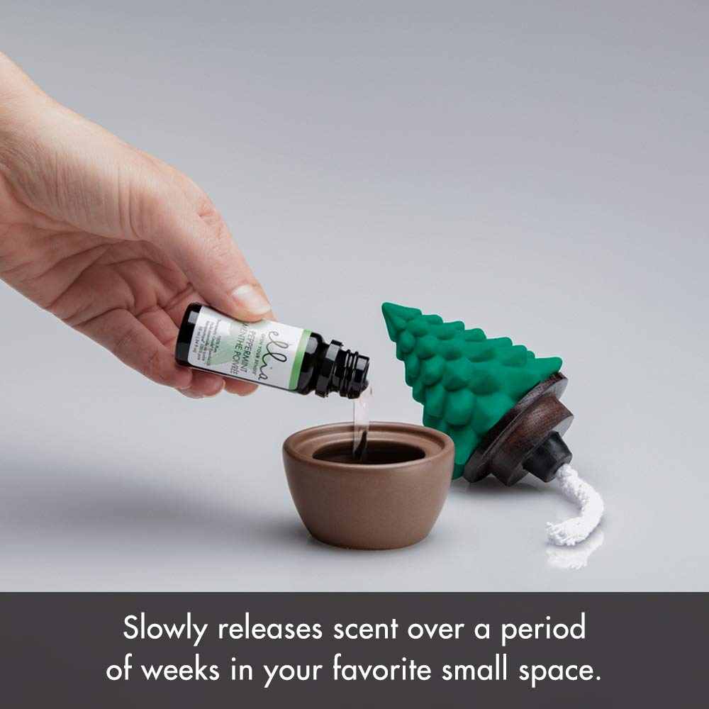 Ellia Evergreen Christmas Tree Porcelain Aroma Diffuser | Holiday Decor + Essential Oils