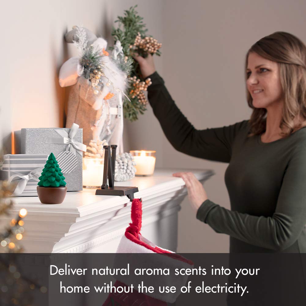 Ellia Evergreen Christmas Tree Porcelain Aroma Diffuser | Holiday Decor + Essential Oils