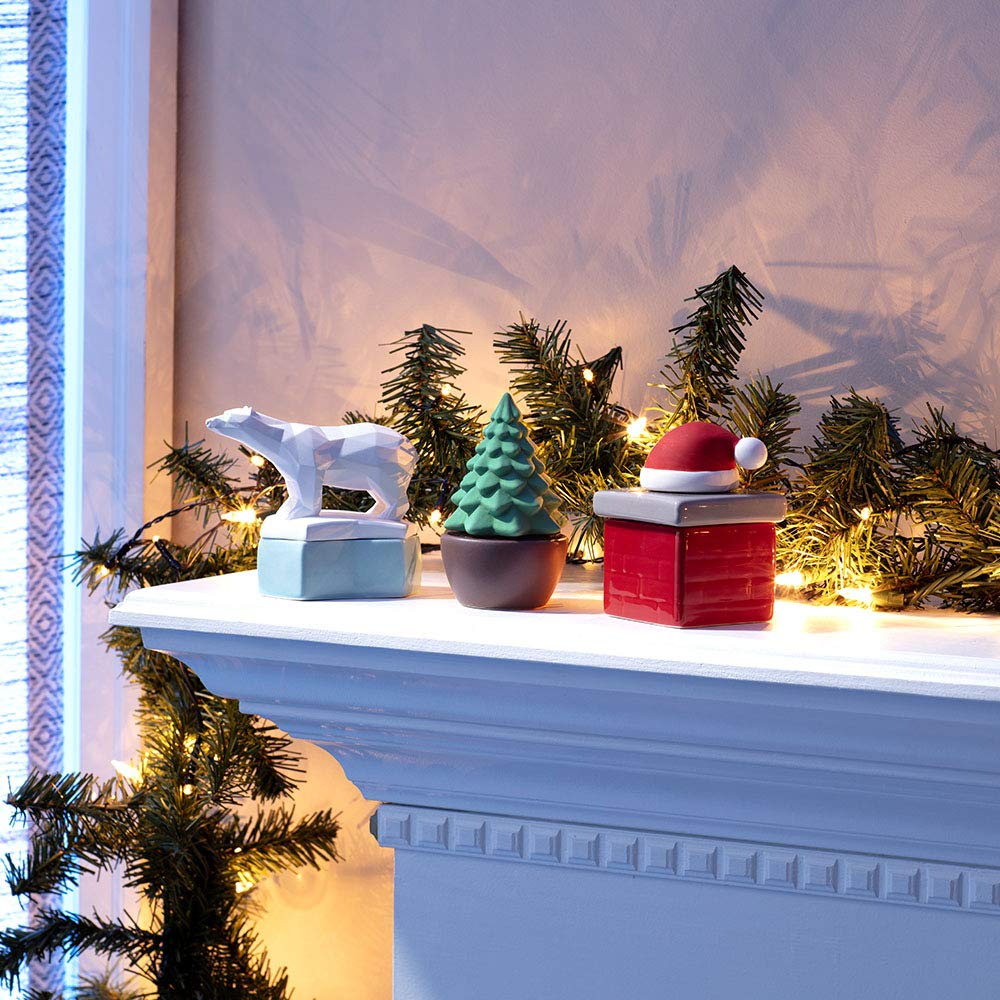 Ellia Evergreen Christmas Tree Porcelain Aroma Diffuser | Holiday Decor + Essential Oils