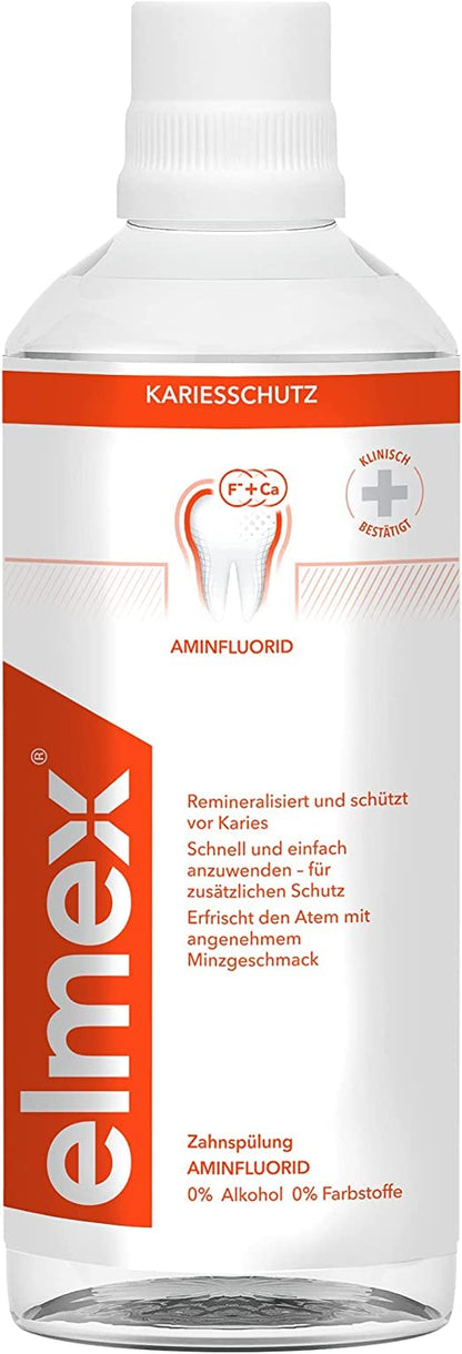 Elmex Anti-Cavity Mouthwash 400ml | Amine Fluoride Protection, Alcohol Free