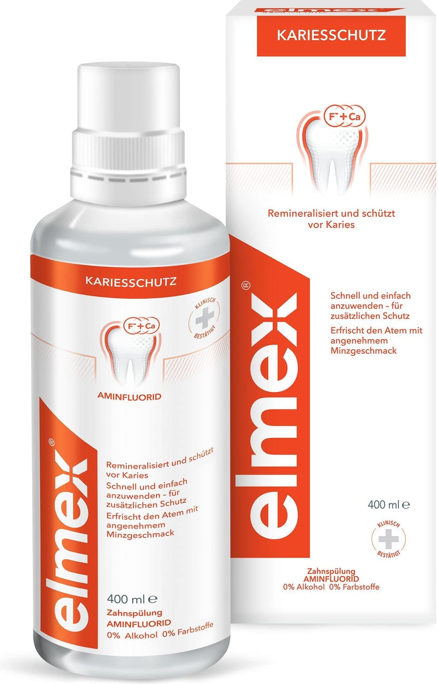 Elmex Anti-Cavity Mouthwash 400ml | Amine Fluoride Protection, Alcohol Free