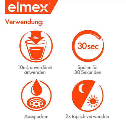 Elmex Anti-Cavity Mouthwash 400ml | Amine Fluoride Protection, Alcohol Free