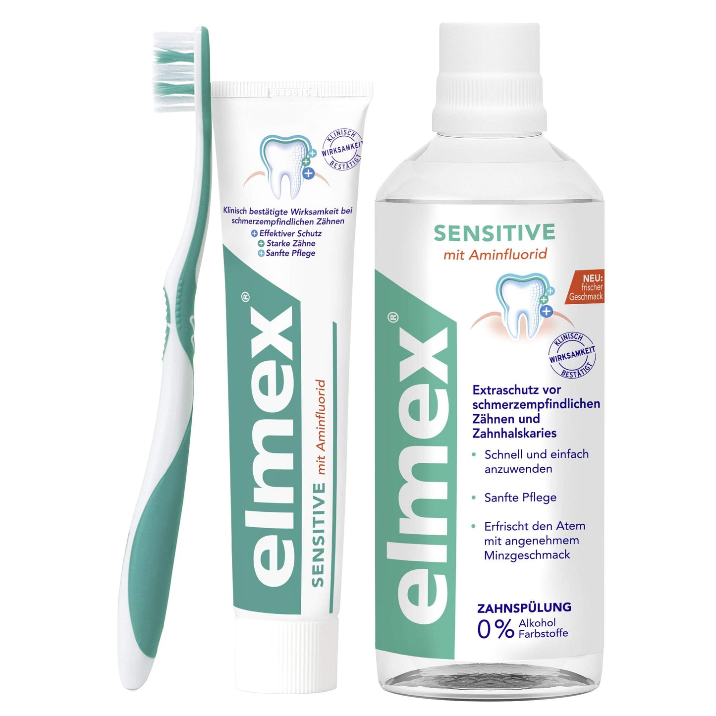 Elmex Sensitive Mouthwash for Sensitive Teeth 3.4 oz - Amine Fluoride, Alcohol-Free