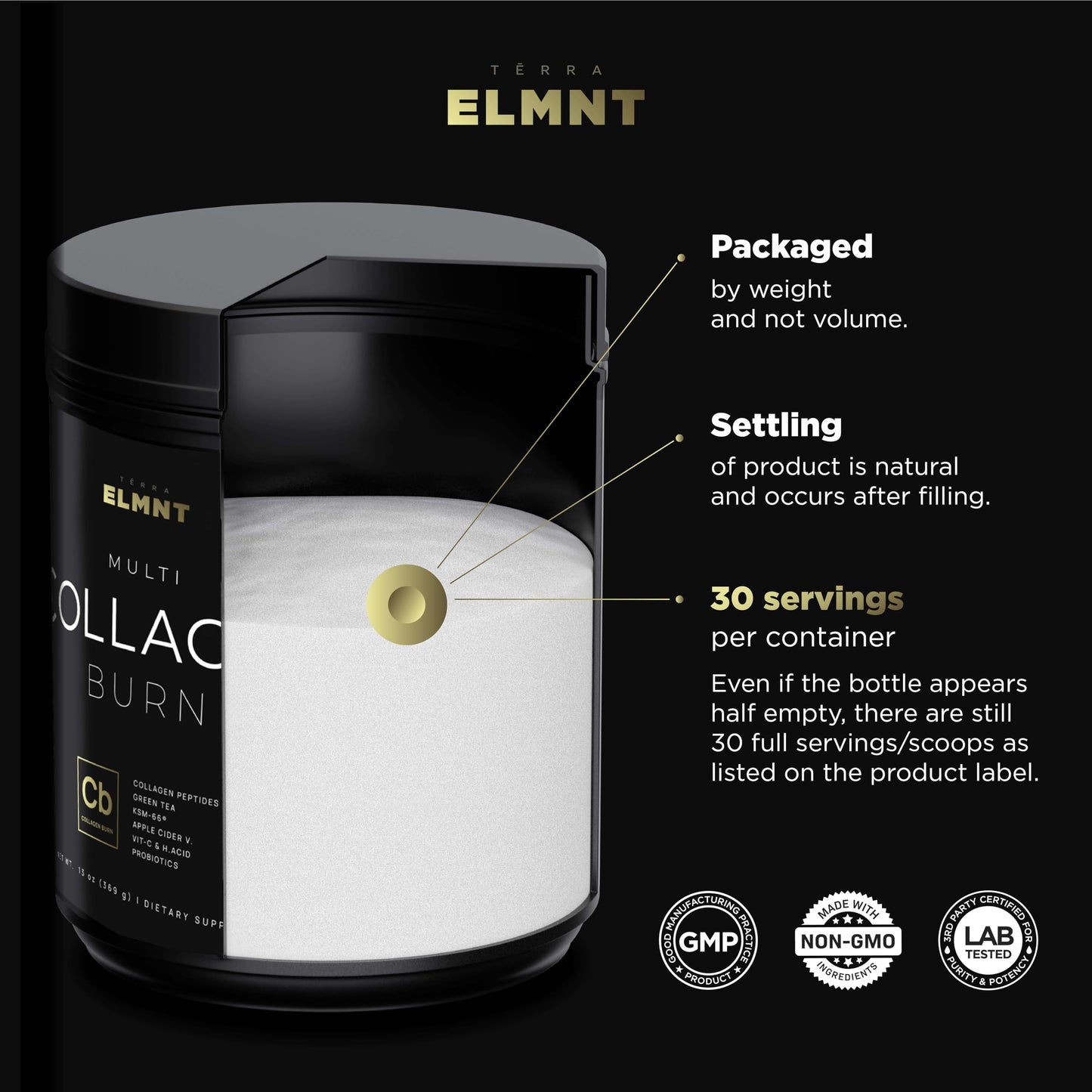 ELMNT Super Multi Collagen Burn for Women – Premium Collagen Peptides with Probiotics (Unflavored)