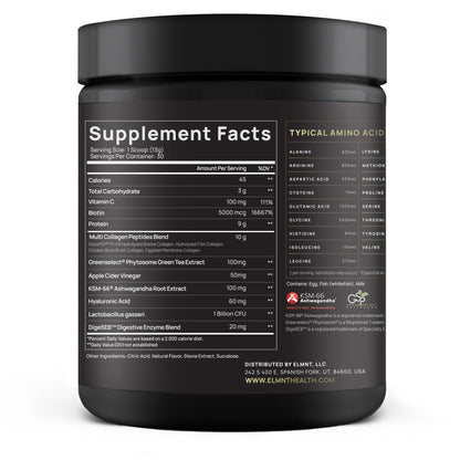 ELMNT Super Collagen Burn for Women – Multi Collagen Protein, Probiotics, Hyaluronic Acid