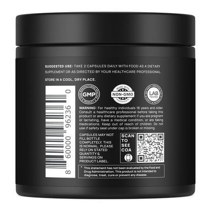 ELMNT Black Maca 40:1 with Ashwagandha – 40x Strength Maca Capsules for Men