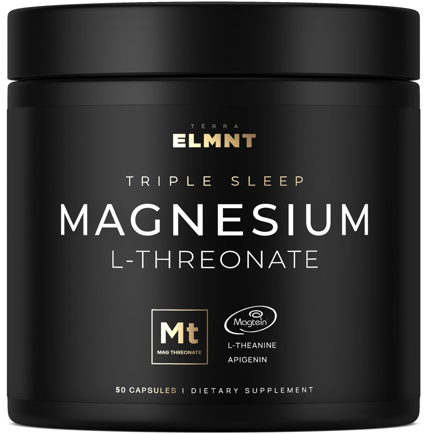 ELMNT Triple Sleep Magnesium Threonate | Magtein 1000mg | L-Theanine 200mg & Apigenin 50mg
