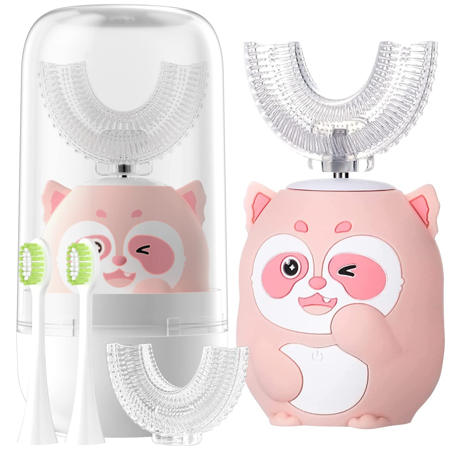 ELOTAME Kids Electric U-Shaped Toothbrush | 6 Modes, 2–7 Years, Pink