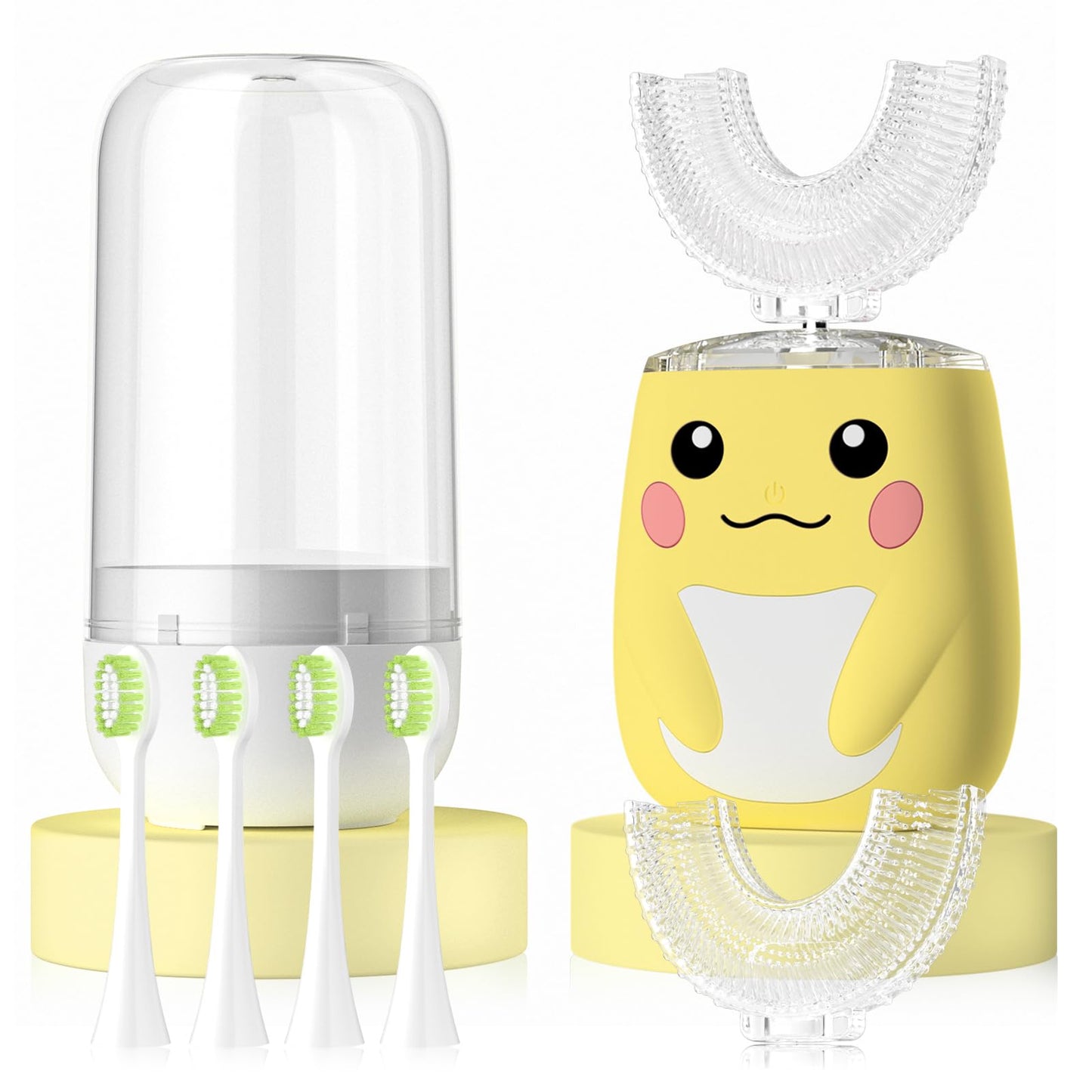 ELOTAME Kids U-Shaped Electric Toothbrush – 6 Modes, 6 Brush Heads