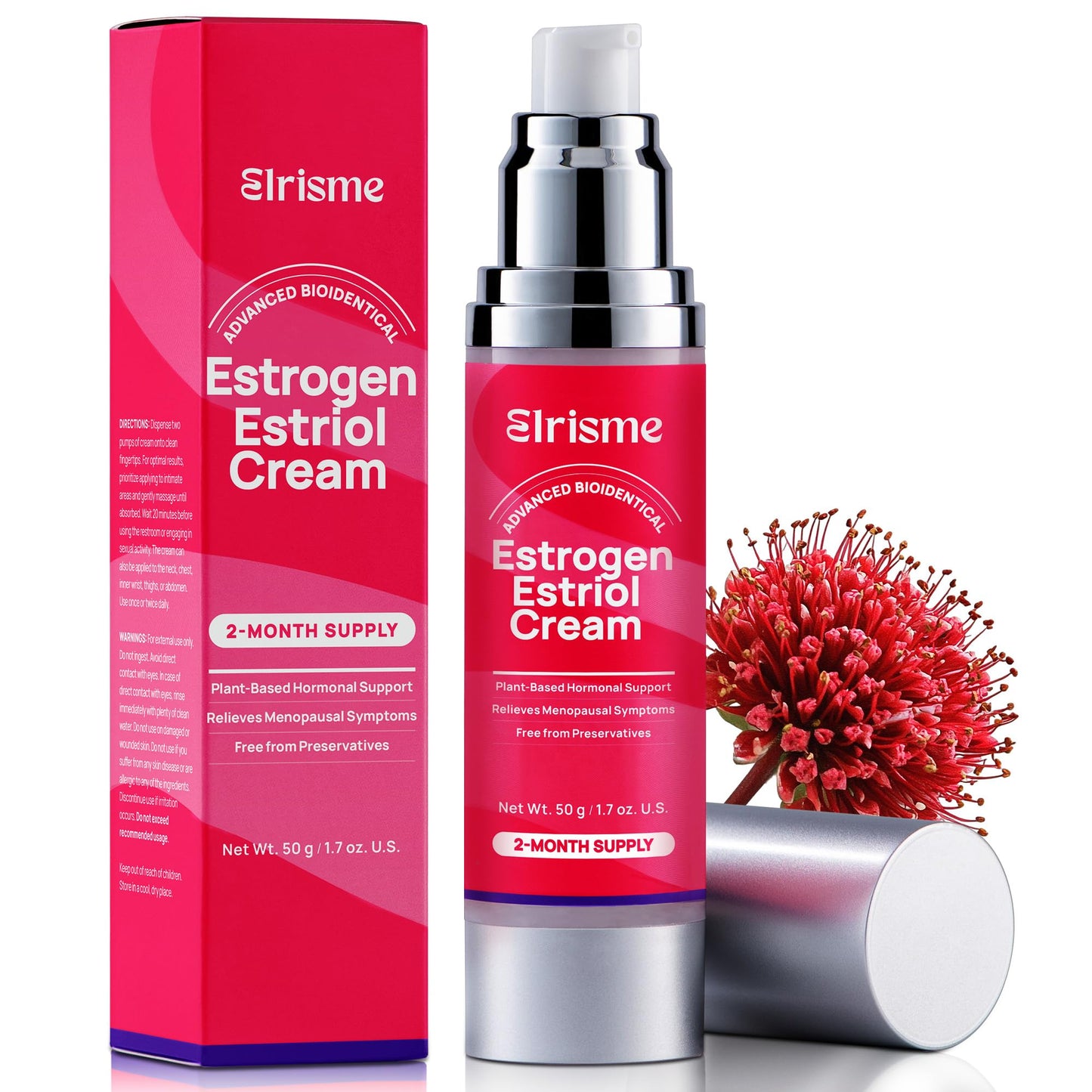 Elrisme Estriol Cream for Women – Natural Bioidentical Estrogen, Menopause Support, 50ml