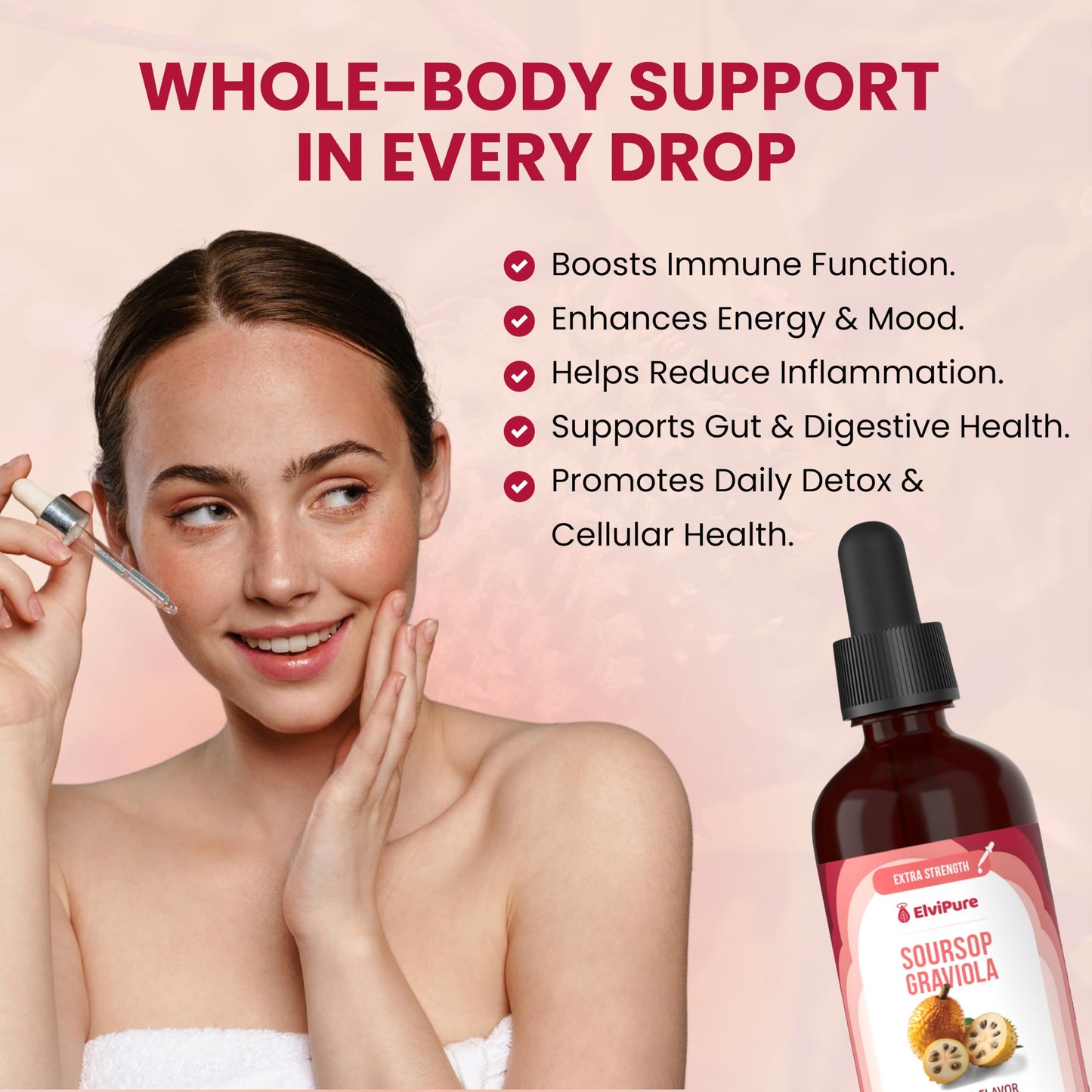 ElviPure Soursop Bitters Drops – Organic Graviola Extract, Immune Support