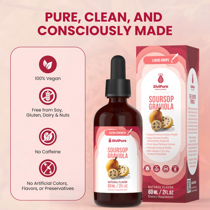 ElviPure Soursop Bitters Drops – Organic Graviola Extract, Immune Support