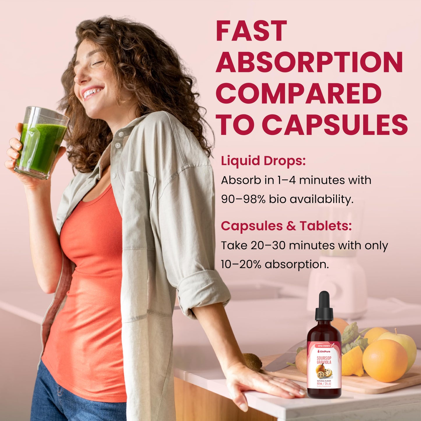 ElviPure Soursop Bitters Drops – Organic Graviola Extract, Immune Support