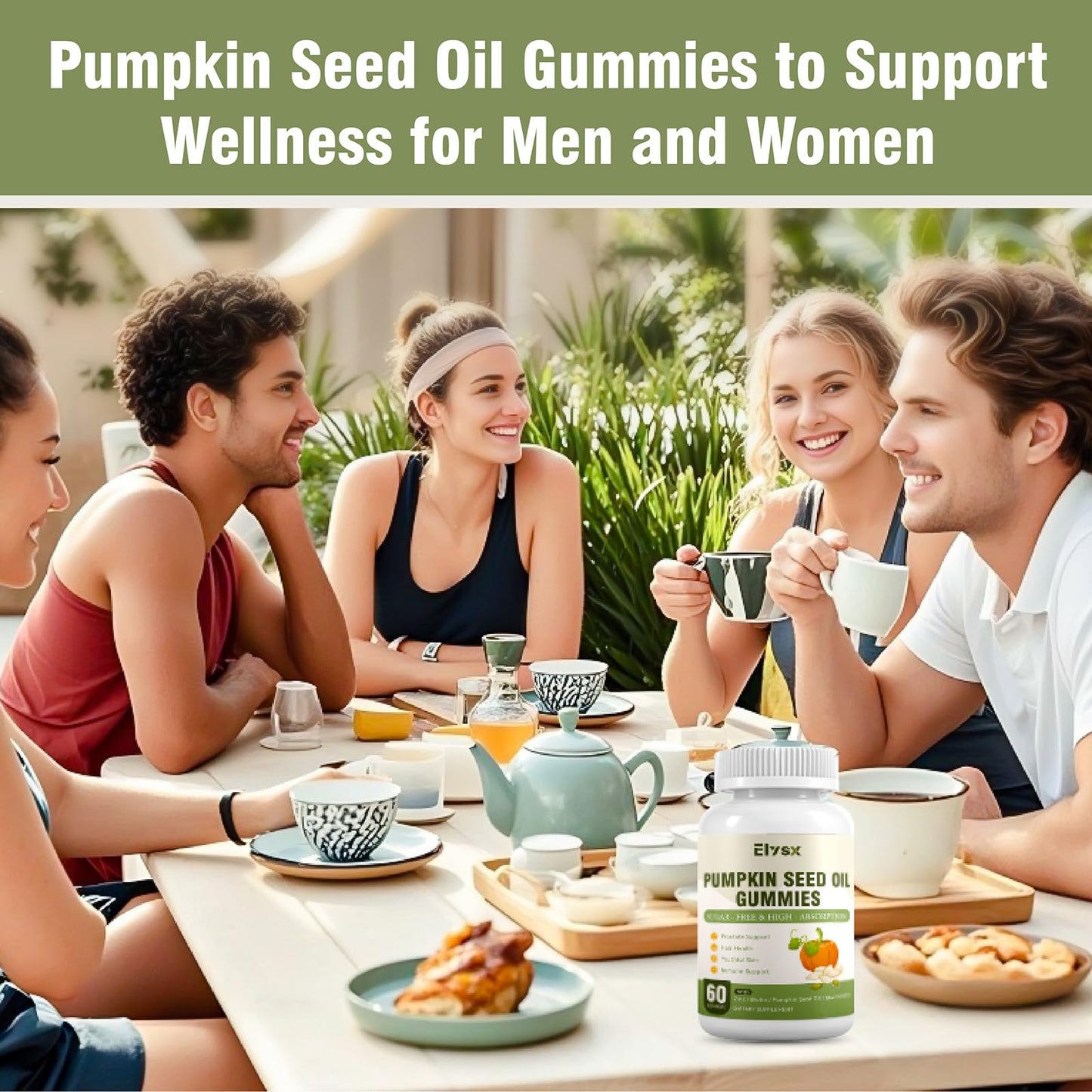 Elysx Pumpkin Seed Oil Gummies with Saw Palmetto – Hair & Skin Health, 60 Ct