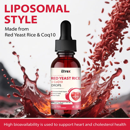 Elysx Liposomal Red Yeast Rice Drops with CoQ10 | Cholesterol Support, Immune & Heart Health