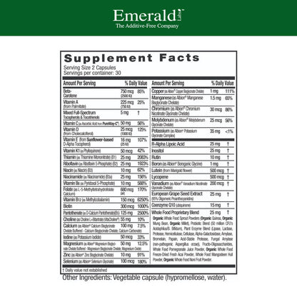 EMERALD LABS Complete Premium Multi - Digestive & Immune Support (60 Veg Caps)