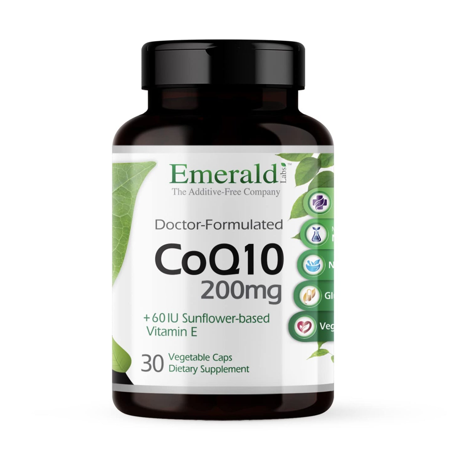 EMERALD LABS CoQ10 200mg - Premium Wellness with Vitamin E (30-day)