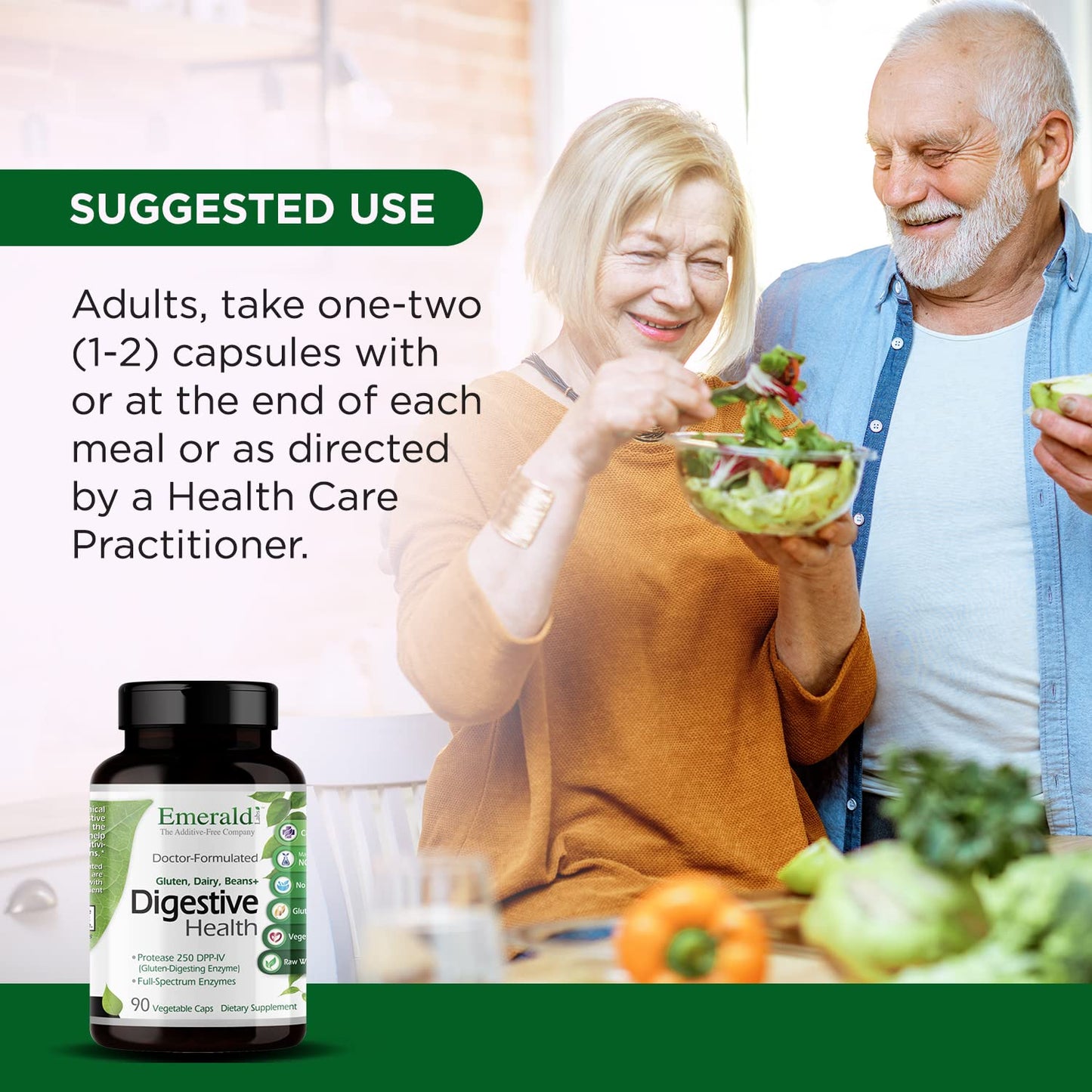 EMERALD LABS Digestive Health - Digestive Aid with Probiotics & Digestive Enzymes - Supports Gut Health & Constipation - Vegetarian, Gluten-Free - 90 Vegetable Capsules (30-Day Supply)