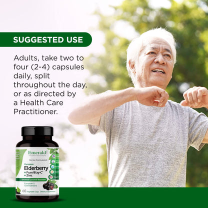 EMERALD LABS Elderberry Plus – Digestive & Immune Support (60 Veg Capsules)