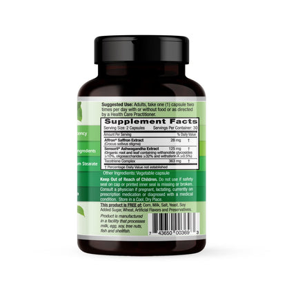 Emerald Labs Elevated Mood: Stress Management Supplement with Sensoril Ashwagandha & Affron Saffron - 60 Vegetable Capsules (30-Day Supply)