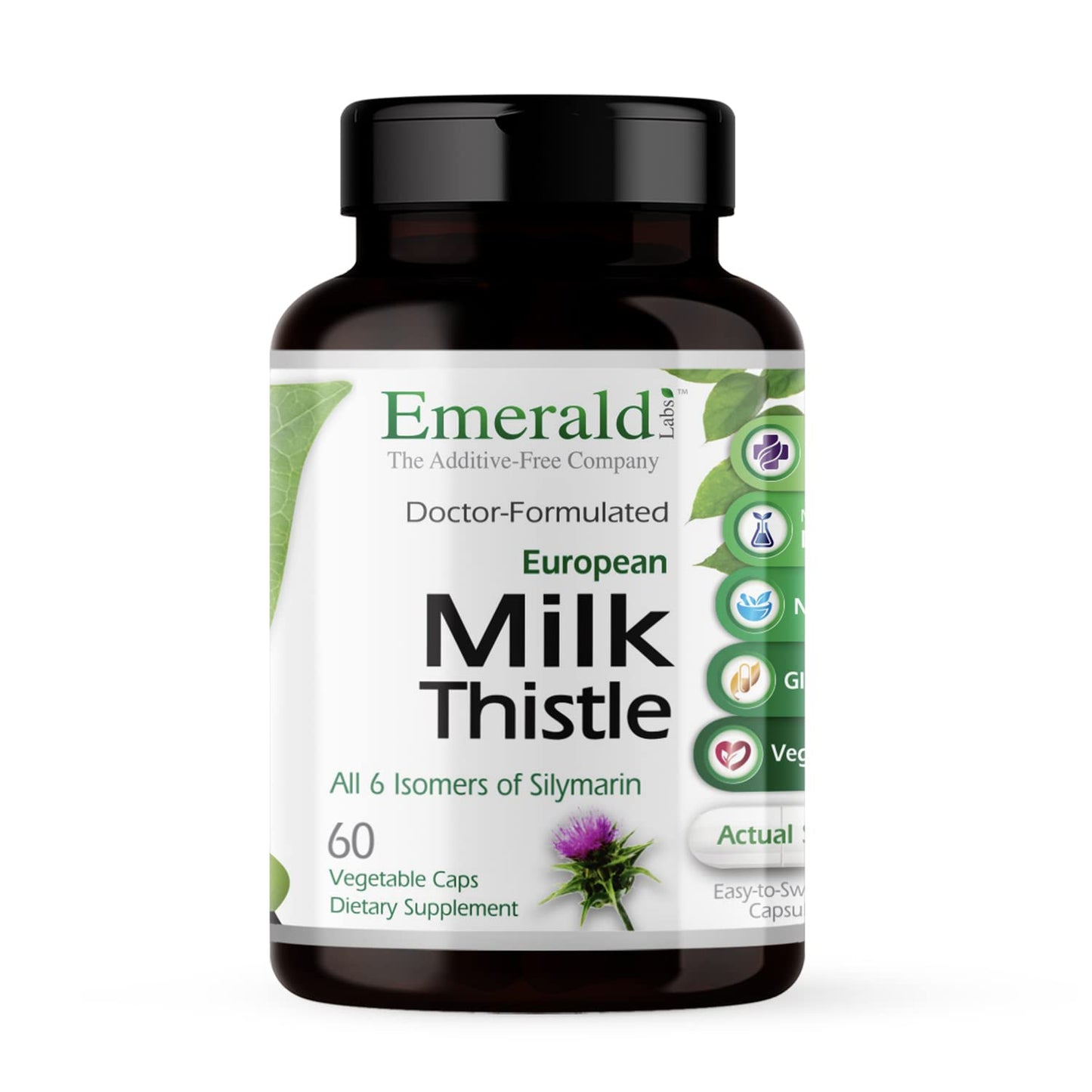 Emerald Labs European Milk Thistle – Organic Liver Health & Energy (60 Veg Capsules)