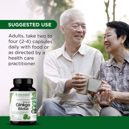 Emerald Labs Ginkgo Biloba Extract - Brain Health & Antioxidant Support - 60 Veg Capsules