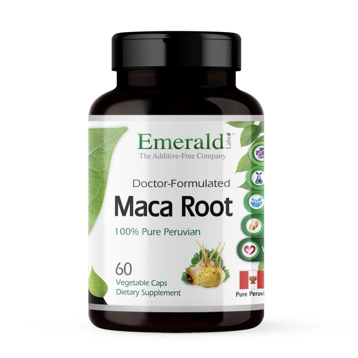Emerald Labs Peruvian Maca Root – Organic Maca Root Supplement for Hormonal Balance & Natural Energy | Vegan & Gluten-Free | 60 Veg Capsules (30-Day Supply)