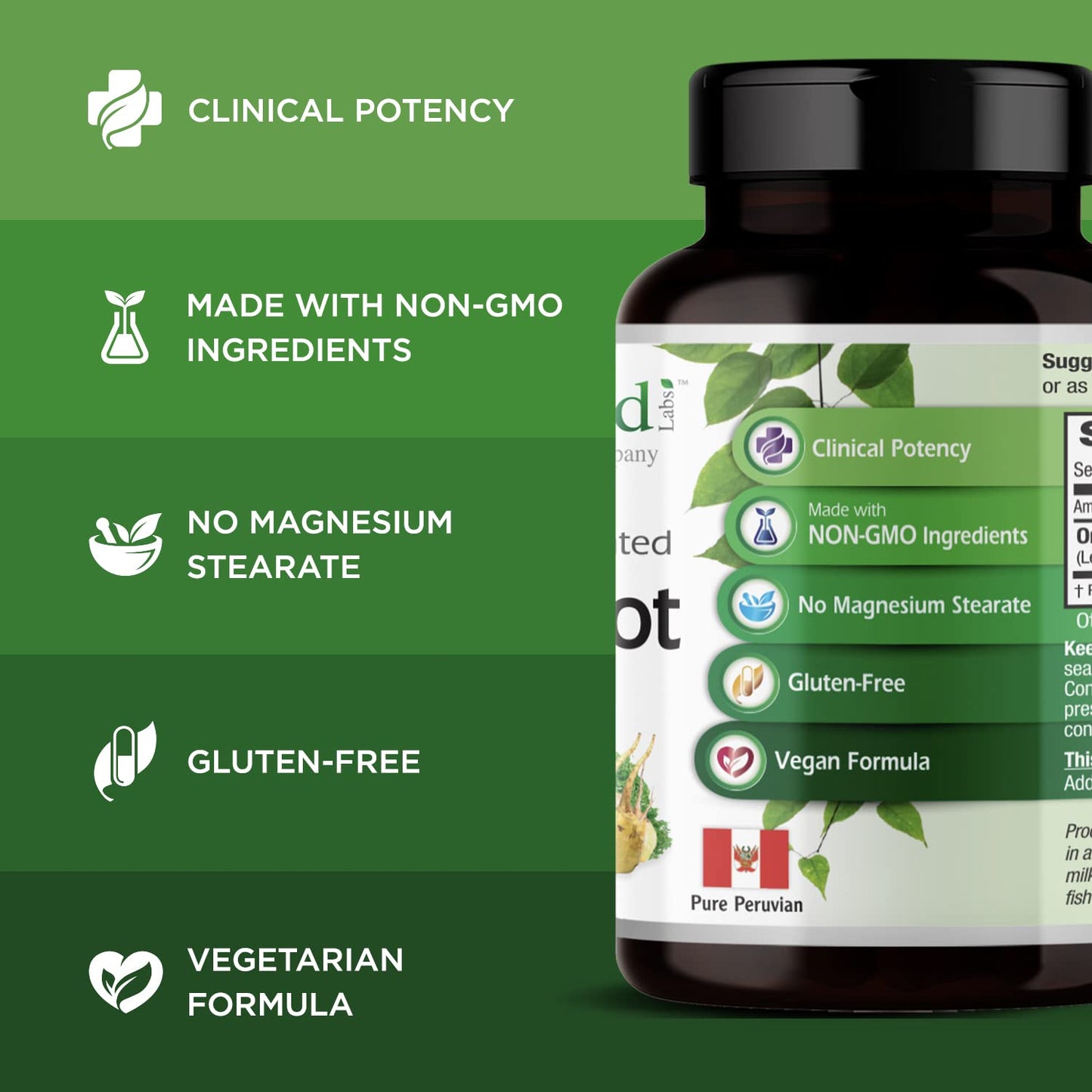 Emerald Labs Peruvian Maca Root – Organic Maca Root Supplement for Hormonal Balance & Natural Energy | Vegan & Gluten-Free | 60 Veg Capsules (30-Day Supply)