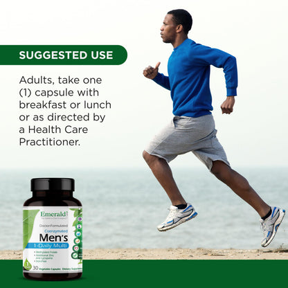 EMERALD LABS Men's 1 Daily Multi – Additive-Free Multivitamin with Vitamin D3, Zinc & Lycopene (30 Veg Capsules)