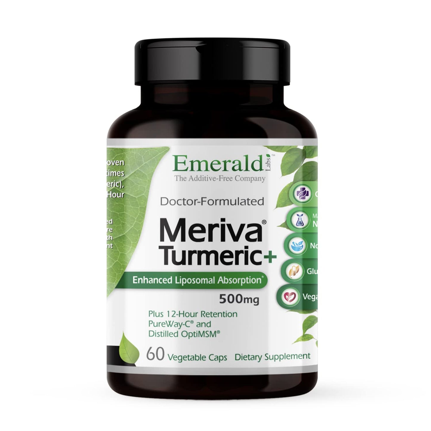 Emerald Labs Meriva Turmeric Plus | Meriva Turmeric, PureWay-C Vitamin C & OptiMSM | Joint Health & Immune Support | 60 Vegetable Capsules